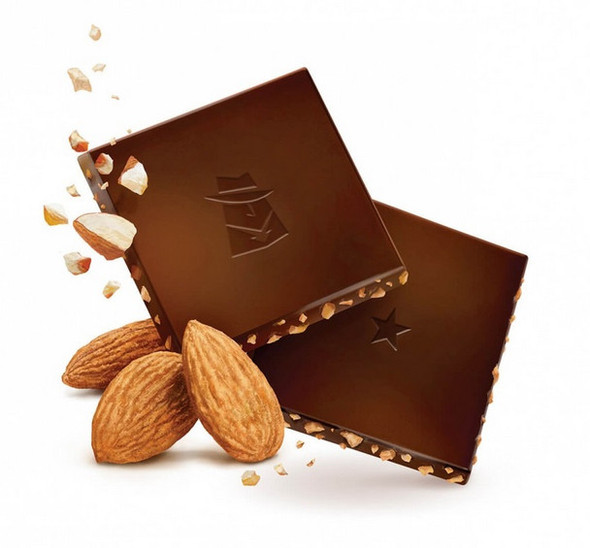 Cachafaz Chocolate Amargo con Almendras Partidas 57% Cocoa Dark Chocolate Bar with Almonds, 100 g