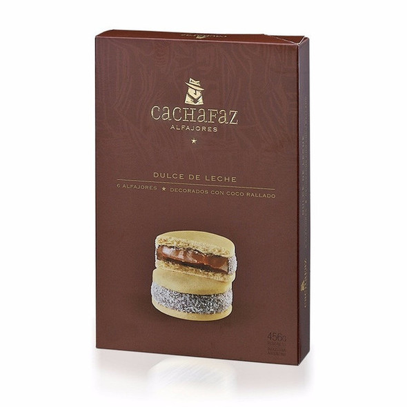 Cachafaz Alfajor Cornstarch Maicena with Grated Coconut and Dulce de Leche (box of 12)