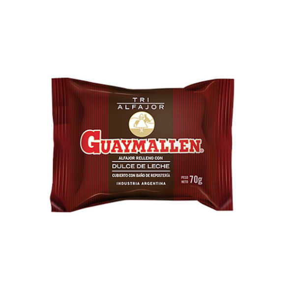 Guaymallen Triple Milk Chocolate Alfajor with Dulce de Leche, 70 g  (pack of 12)