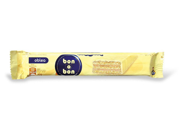 Bon o Bon Oblea Snack White Chocolate Filled With Peanut Butter from Box of 20 bars, 600 g (family box)