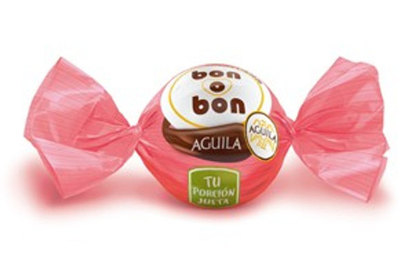 Bon o Bon Chocolate Coated Bite Filled With Aguila Chocolate from Argentina Box of 18 Bites, 270 g / 9.5 oz (complete box)