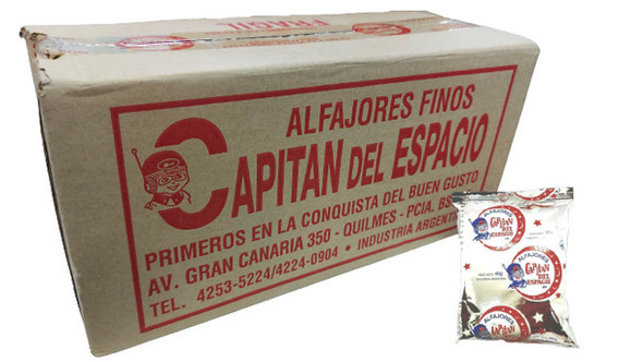 Capitán del Espacio Alfajor Blanco Alfajor Dulce de Leche Filling Sugar Coating Difficult to Find Wholesale Bulk Box (36 count per box)
