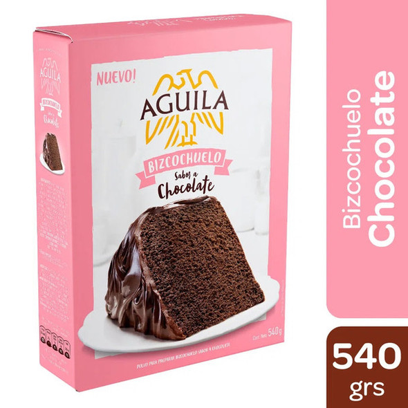 Águila Bizcochuelo Sabor Chocolate Powder Ready To Make Chocolate Sponge Cake, 540 g / 19.04 oz