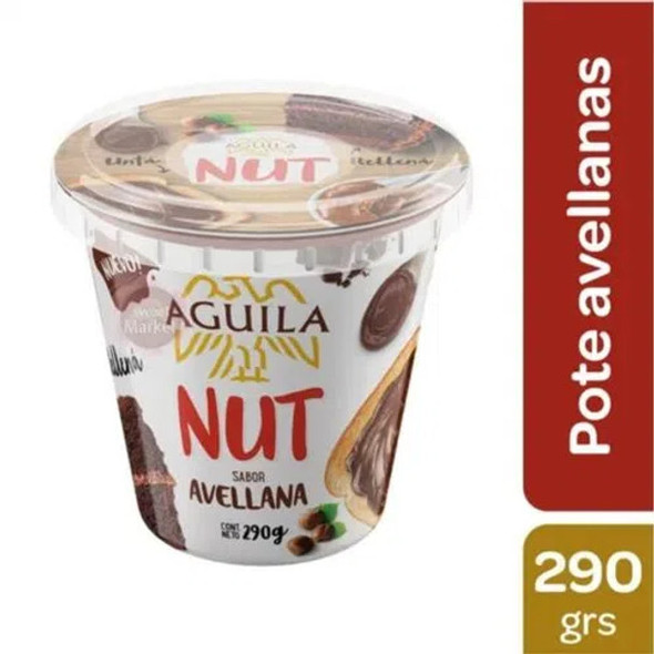 Águila Nut Untable Spreadable Hazelnut Flavor Ideal for Toasts, Cakes or Cubanitos - Gluten Free, 290 g / 10.22 oz