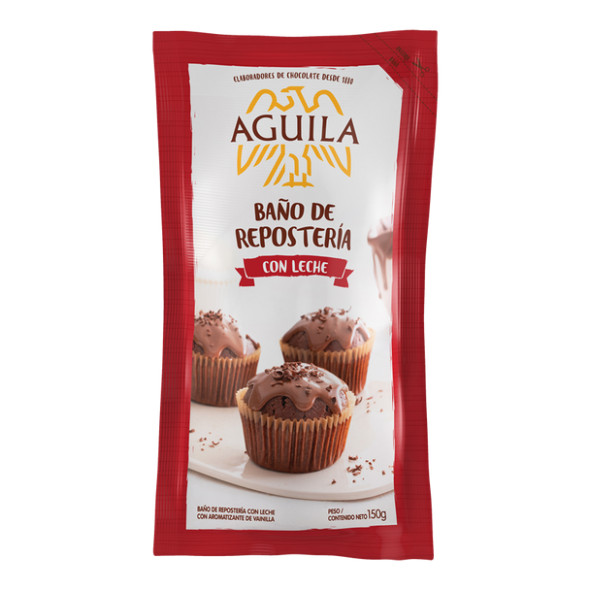 Águila Baño De Repostería Chocolate Con Leche Repostero Milk Chocolate Coating Confectioner's, 150 g / 5.2 oz ea (box of 12 pouches)
