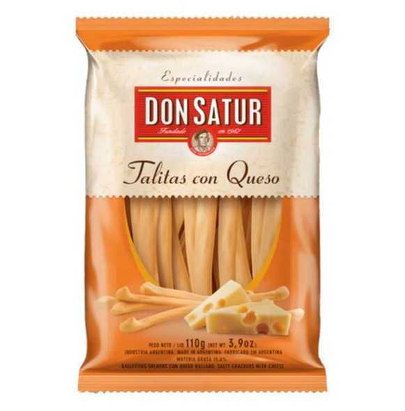 Don Satur Talitas Queso Cheese Flavored Long Crackers, 110 g / 3.9 oz (pack of 3)