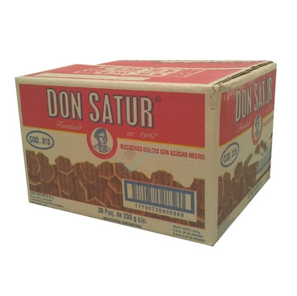 Don Satur Classic Sweet Biscuits Bizcochos Negros Tortita Negra Azúcar Morena, 200 g / 7.1 oz ea (30 count per box)