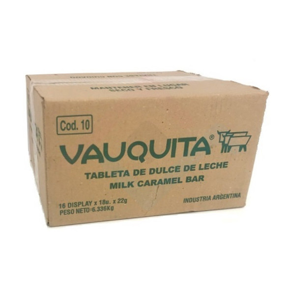 Vauquita Soft Dulce de Leche Bar Wholesale Bulk Box, 396 g / 15.8 oz ea (16 count per box)