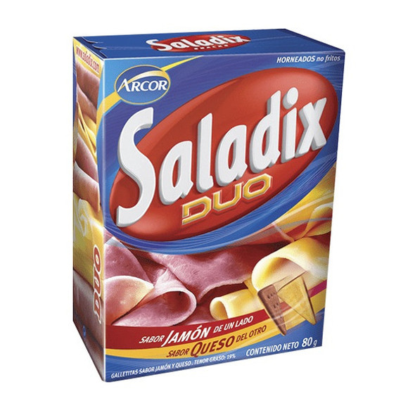 Saladix Duo Jamón y Queso Ham & Cheese Snacks, Baked Not Fried, 80 g / 2.82 oz box (pack of 3)