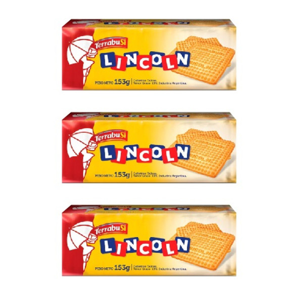 Lincoln Terrabusi Sweet Cookies Vanilla & Sweet Lemon Flavor, 153 g / 5.4 oz (pack of 3)