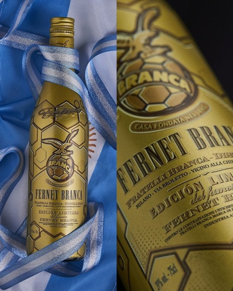 Fernet Branca Mundial Special Edition WorldCup Qatar Bitter Amaro Herbal Infusion Liqueur Genuine Argentina Flavor Recipe (750 ml / 25.4 oz)