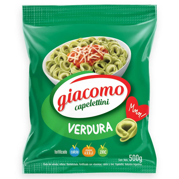 Giacomo Capelettini Verduras Vegetables Delicious Classic Pasta, 500 g / 17.6 oz bag