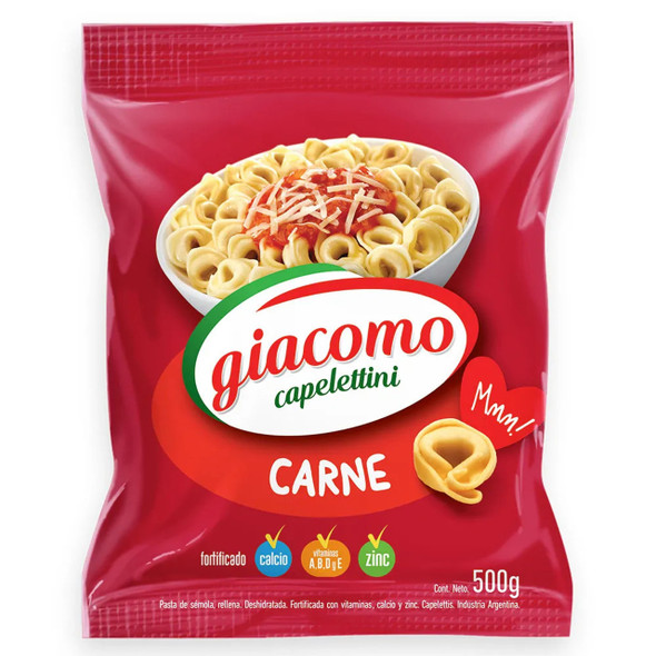 Giacomo Capelettini Carne Meat Delicious Classic Pasta, 500 g / 17.6 oz bag