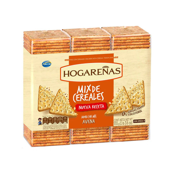 Hogareñas Mix de Cereales Wholegrain Crackers with Oatmeal 555 g / 19.57 oz