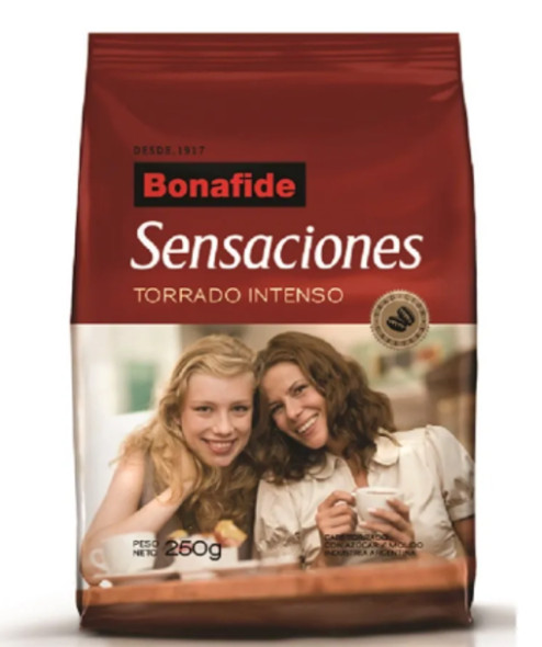Bonafide Café Torrado Sensaciones Molido Intenso Intense Roasted Ground Coffee, 250 g / 0.55 lb