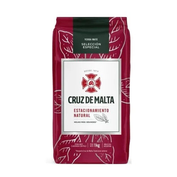 Cruz de Malta Yerba Mate Wide Leaf Special Selection Wholesale Bulk Pack, 1 kg / 2.2 lb (6 count per pack)