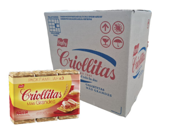 Criollitas Water Biscuits Classic Galletitas Bulk Box, 507 g / 17.9 oz (12 count per box)