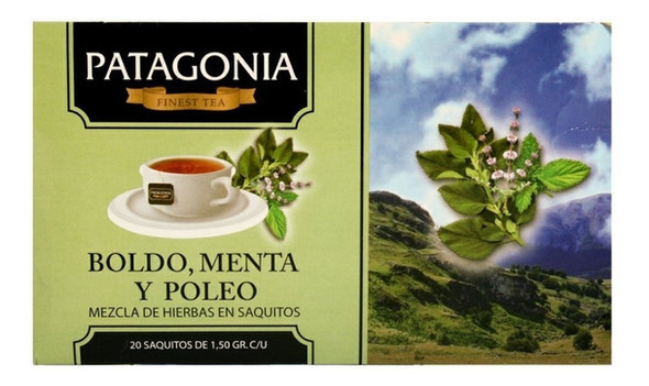 Patagonia Finest Tea Boldo, Menta & Poleo Fruit Infusion In Tea Bags Boldo, Mint & Pennyroyal (box of 20 bags)