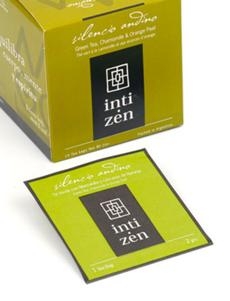 Inti Zen Andes Tranquil - Green Tea, Chamomile & Orange Shavings (box of 15 tea bags)