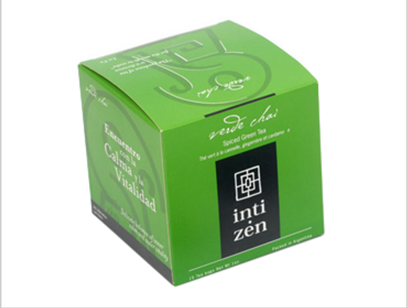 Inti Zen Green Chai - Green Tea, Cinnamon, Ginger & Cardamom (box of 15 tea bags)