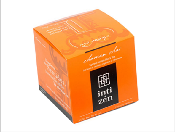 Inti Zen Chaman Chai Spiced Assam Black Tea - Cinnamon, Ginger, Cardamom (box of 15 tea bags)