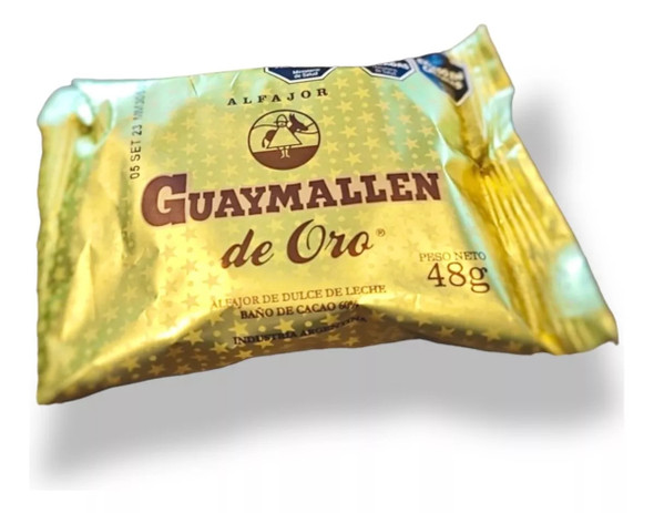 LIMITED EDITION Guaymallen Alfajor Chocolate with Dulce de Leche GOLD Complete Wholesale Box pack of 6