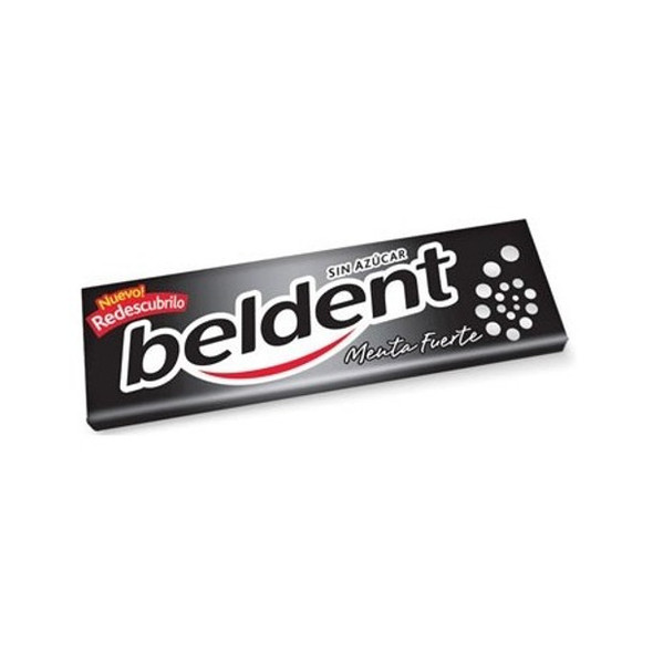 Beldent Chicle Menta Fuerte Extra Mint Bubblegum Fresh No Sugar, 10 g / 0.35 oz (box of 20)