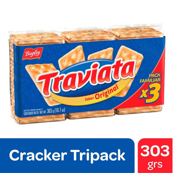 Traviata Sabor Original Galletitas de Agua Water Biscuits Crackers Wholesale Bulk Box, 303 g / 10.68 oz ea (box of 16 count)