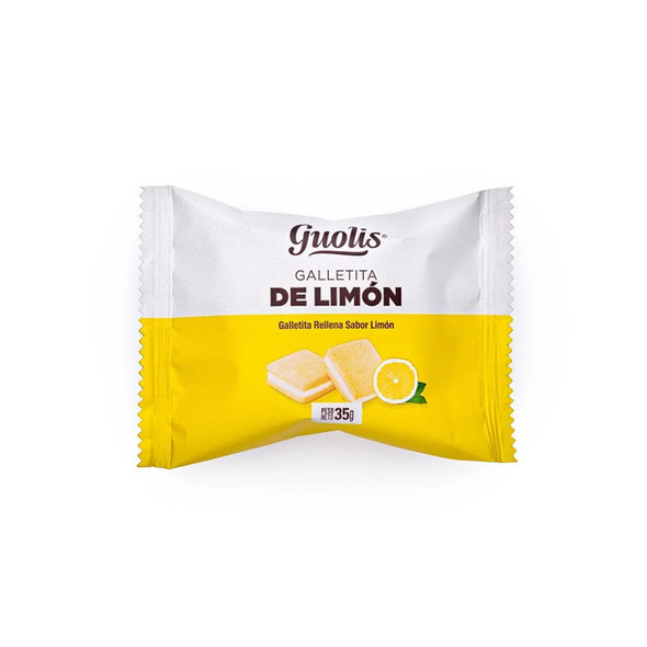 Guolis Galletitas Rellenas de Limón Cookies Stuffed with Lemon, 280 g / 9.87 oz (box of 8)