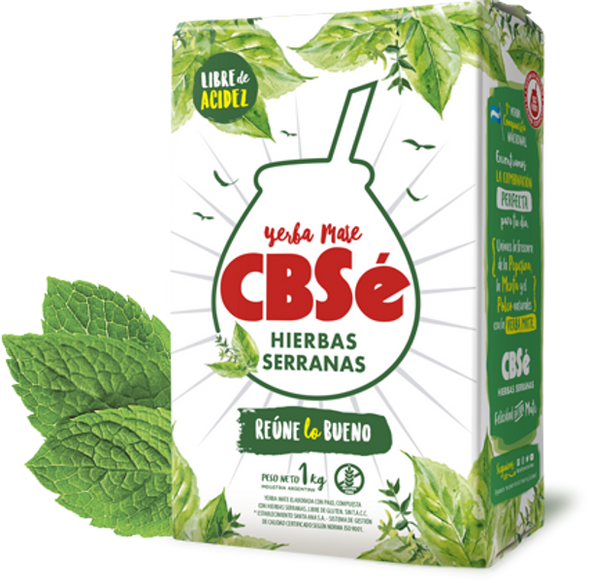 CBSé Yerba Mate Hierbas Serranas Wholesale Bulk Pack, 500 g / 1.1 lb (12 count per pack)