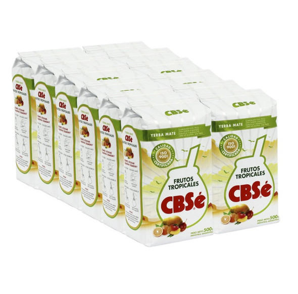 CBSé Yerba Mate Frutos Tropicales Tropical Fruits Wholesale Bulk Box, 500 g / 1.1 lb (pack of 12)