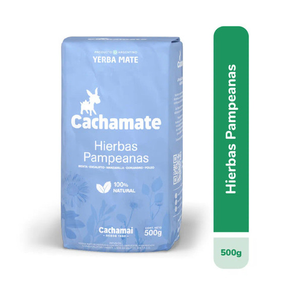 Cachamai Cachamate Yerba Mate Pampa Herbs Mint & Eucalyptus, 500 g / 1.1 lb
