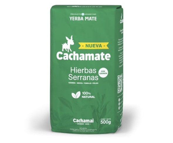 Cachamai Cachamate Yerba Mate w/ Mountain Herbs Hierbas Serranas con Cedrón, 500 g / 1.1 lb