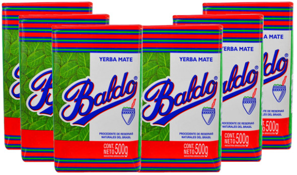 Baldo Yerba Mate Uruguayan Traditional Cut, 500 kg / 1.1 lb (pack of 6)