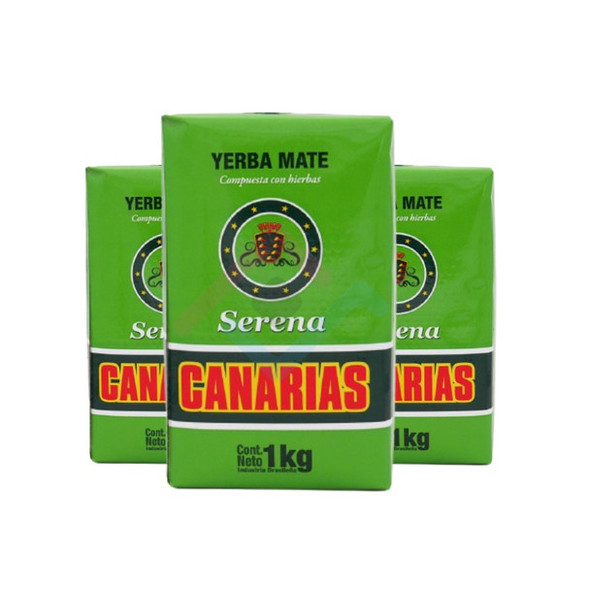 Canarias Yerba Mate Serena Uruguay Yerba, 1 kg / 1.1 lb (pack of 3)