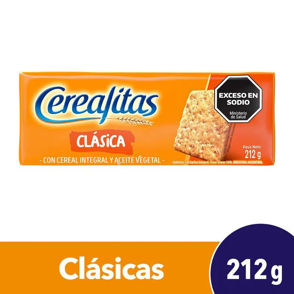 Cerealitas Classic Biscuits with Whole Grain Cereal & Vegetable Oil, 212 g / 7.47 oz Bulk Box (45 count per box)
