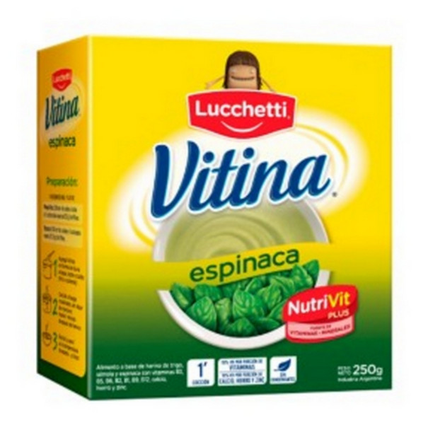 Vitina Spinach Flavor Nutri-Vit Plus Wheat and Semoline with Vitamins Wheat Meal, 250 g / 0.55 lb