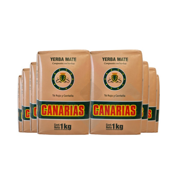 Canarias Yerba Mate with Pu'er Tea and Centella Rare Blend from Uruguay, 1 kg / 2.2 lb (pack of 8)