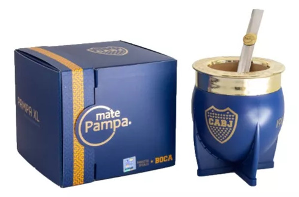 Mate Pampa Xl Boca Juniors + Bombilla Térmico Xeneize Cabj Color Azul