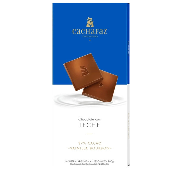 Cachafaz Chocolate Con Leche Milk Chocolate Bar Vanilla Bourbon, 100 g