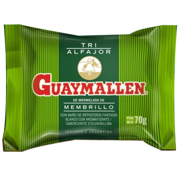 Guaymallen Triple White Chocolate Alfajor with Membrillo Fruta Quince Jelly, 70 g (pack of 12)