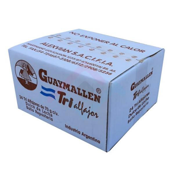 Guaymallen Triple Milk Chocolate Alfajor with Dulce de Leche Wholesale Bulk Box, 70 g (24 count)