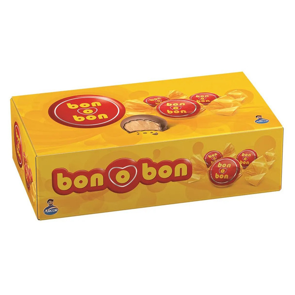 Bon o Bon Traditional Chocolate Bite Filled With Peanut Butter from Argentina Box of 30 Bites, 450 g  (complete box)