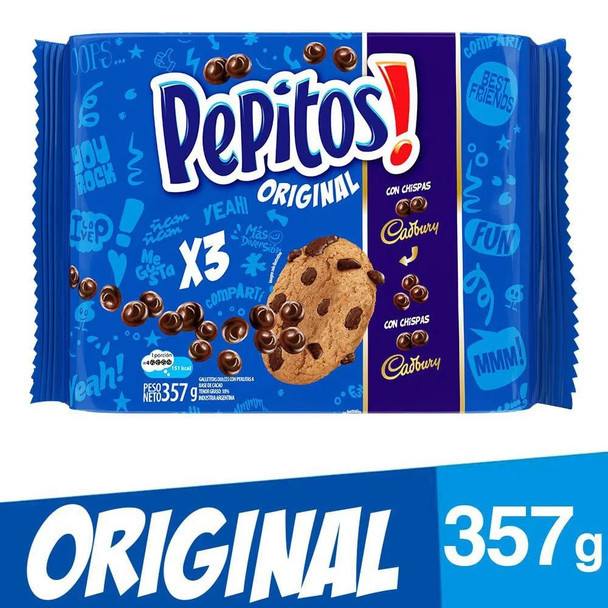 Pepitos Chips Ahoy! Cookies with Chocolate Chips, 357 g / 12.6 oz 3x pack