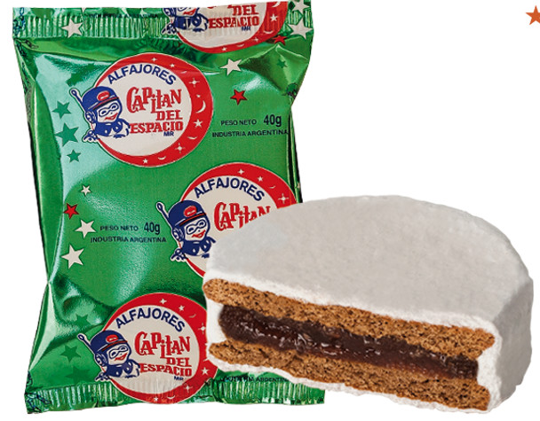 Capitán del Espacio Membrillo Alfajor Quince Jelly Filling Sugar Coating Difficult to Find (pack of 6)