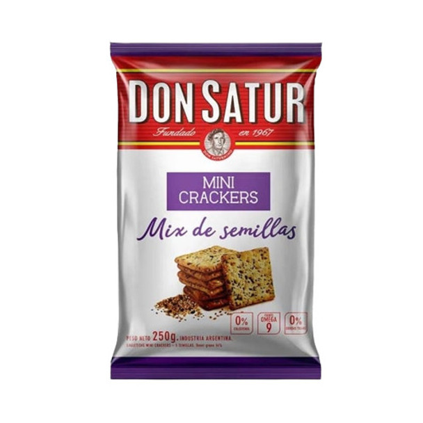 Don Satur Mini Crackers Mix de Semillas Mix of Seeds, 250 g / 8.81 (pack of 3)