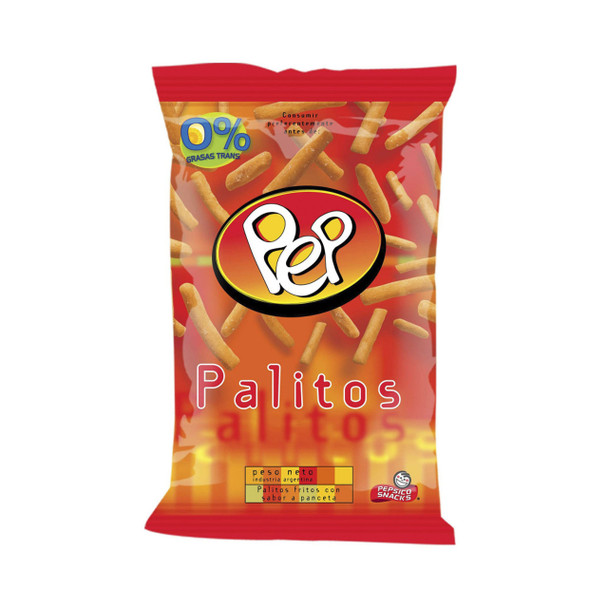 Palitos Pep Snack Fried Wheat Flour Sticks with Bacon Flavor, 120 g / 4.23 oz bag