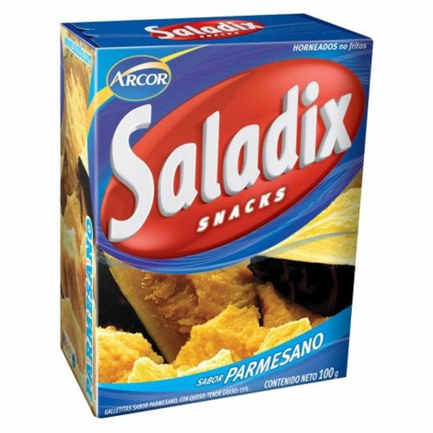 Saladix Parmesan Cheese Snacks, Baked Not Fried, 100 g / 3.5 oz box (pack of 3)