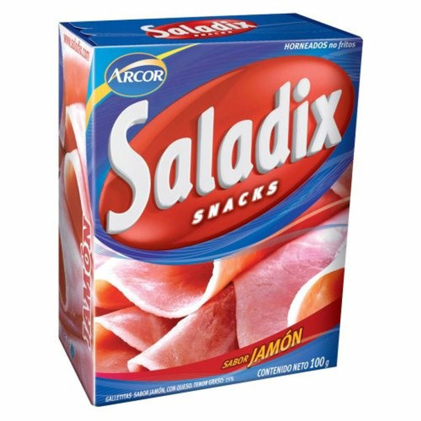 Saladix Jamón Ham Snacks, Baked Not Fried, 100 g / 3.5 oz box (pack of 3)