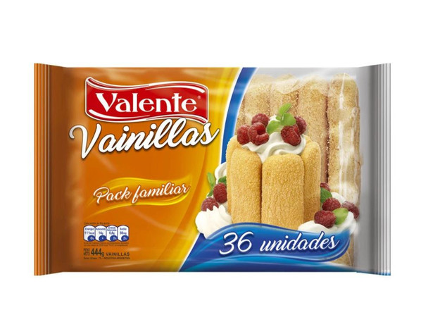 Valente Vainillas Sprinkled Sugar Cookies Vanilla Flavor Classic Argentinian, 444 g